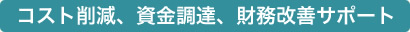 コスト削減、資金調達、財務改善サポート